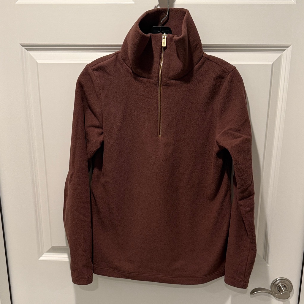 Dudley Stephens Brown Fleece Quarter-Zip, Small, Nwot